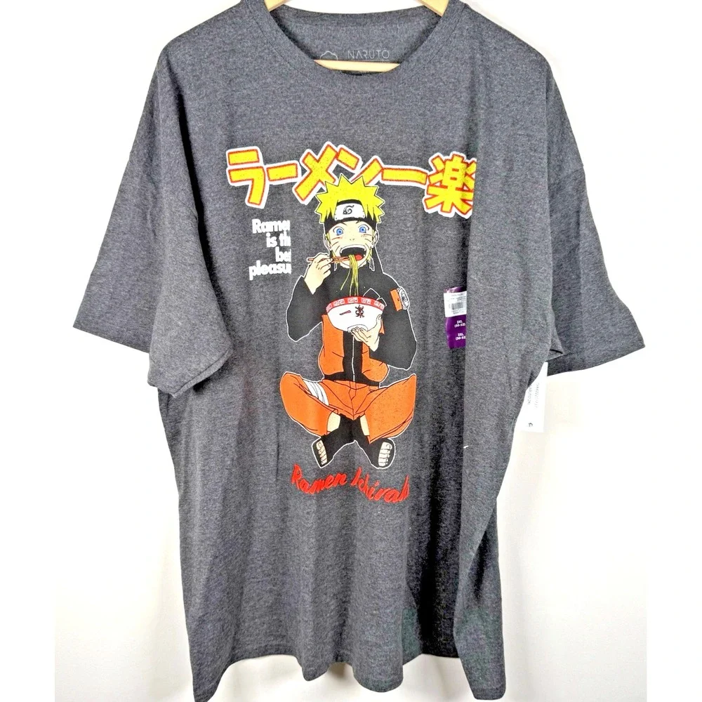 Naruto Shippuden Mens Ramen Is The Best Pleasure Anime Gray Shirt New 2XL